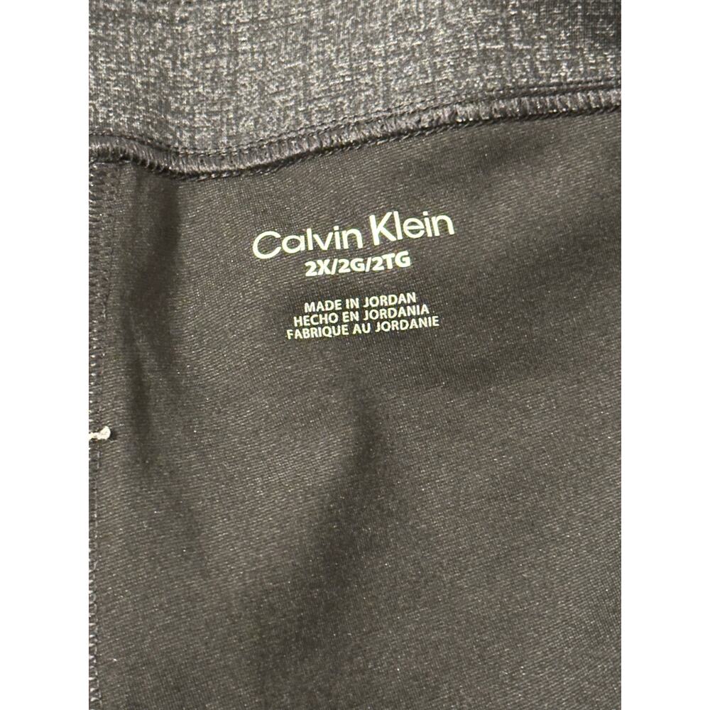 Calvin Klein Women's Dark Gray Solid Slim Leg Textured Stretch Pants Size 2X NWT - Picture 3 of 4
